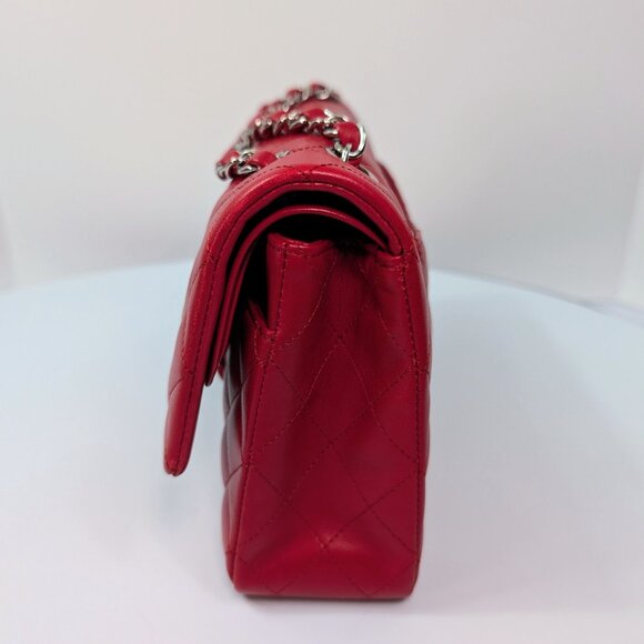 Chanel Rare Red 17b Classic Medium Quilted Lambskin Double Flap Bag - Picture 5 of 16